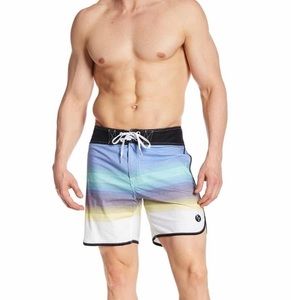 Ezekiel‎ Luke flat front striped board shorts size Large NWOT